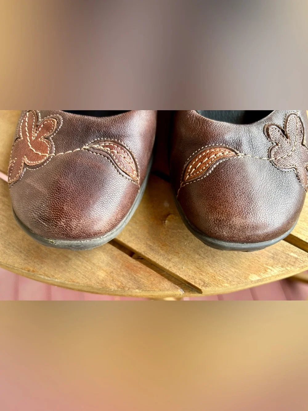 Rieker Women's Brown Floral Mary Jane Shoes Sz 40 Us Sz 9/9.5